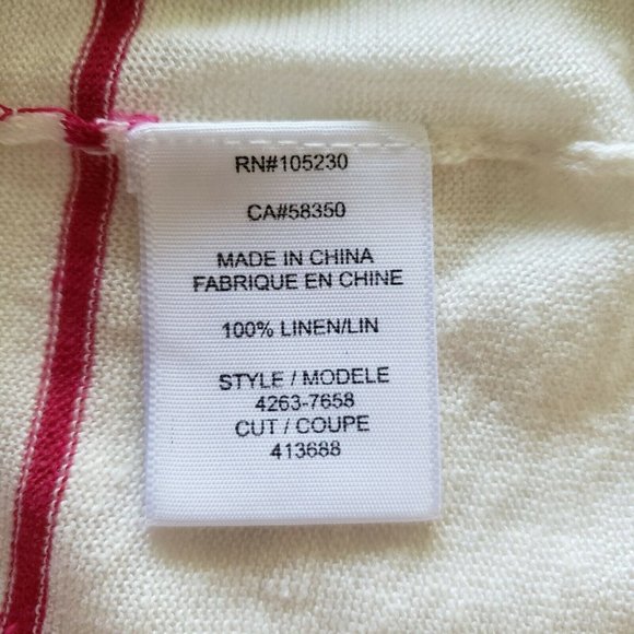 Joie Maine 100% Linen Striped Sweater Size L - Picture 8 of 9